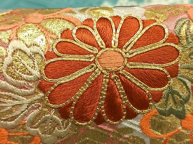 平和屋着物●創業460年・千總　振袖　駒刺繍　絞り　草花文　金彩　高島屋扱い　正絹　逸品　AABJ4205fy