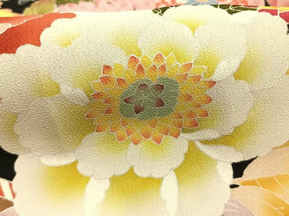 平和屋着物●本加賀友禅作家　矢田博　黒留袖　草花文　仮絵羽　正絹　逸品　未使用　AABJ4207fy