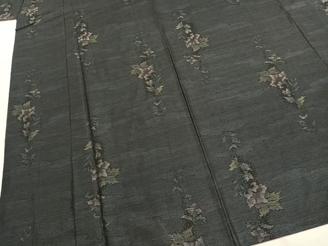 平和屋着物▼本場大島紬　草花文　正絹　逸品　AABJ4210fy