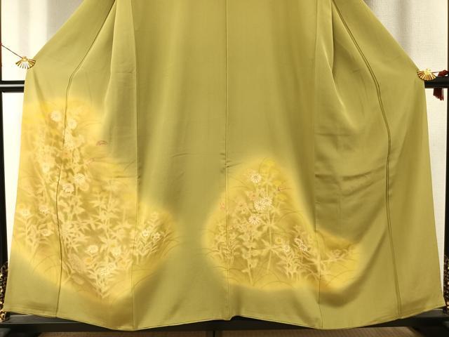 平和屋着物●訪問着　草花文　暈し染め　金彩　鈴乃屋扱い　正絹　逸品　AABJ4211fy