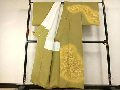 平和屋着物●訪問着　草花文　暈し染め　金彩　鈴乃屋扱い　正絹　逸品　AABJ4211fy