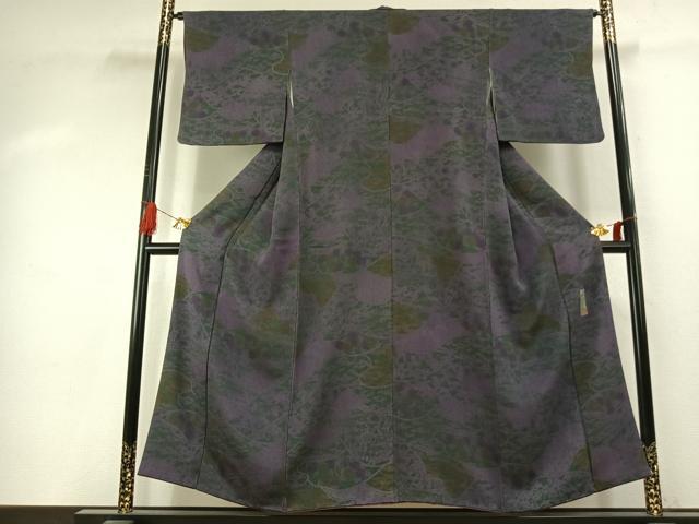 平和屋着物●宮内庁御用達　赤城右堂　小紋　舞花文　鬼しぼ縮緬　正絹　逸品　AABJ4212fy