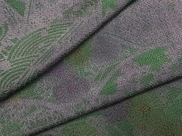 平和屋着物●宮内庁御用達　赤城右堂　小紋　舞花文　鬼しぼ縮緬　正絹　逸品　AABJ4212fy