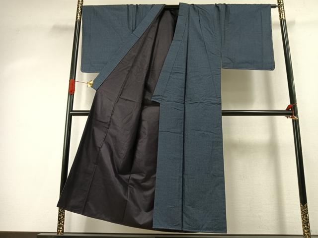 平和屋着物●男性　本場大島紬　アンサンブル　幾何学文様　正絹　逸品　AABJ4214fy