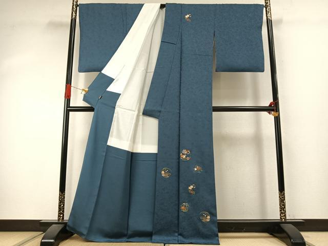 平和屋着物●訪問着　総刺繍　草花文　金糸　ますいわ屋扱い　正絹　逸品　AABJ4215fy