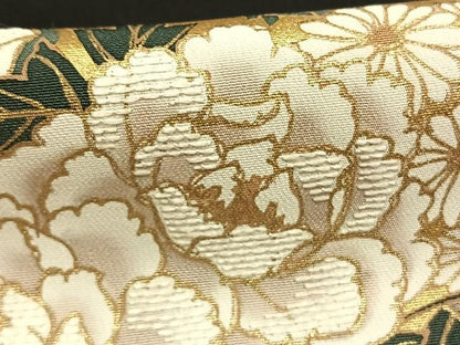 平和屋着物●豪華黒留袖　刺繍　扇面花文　金銀彩　ますいわ屋扱い　正絹　逸品　AABJ4216fy