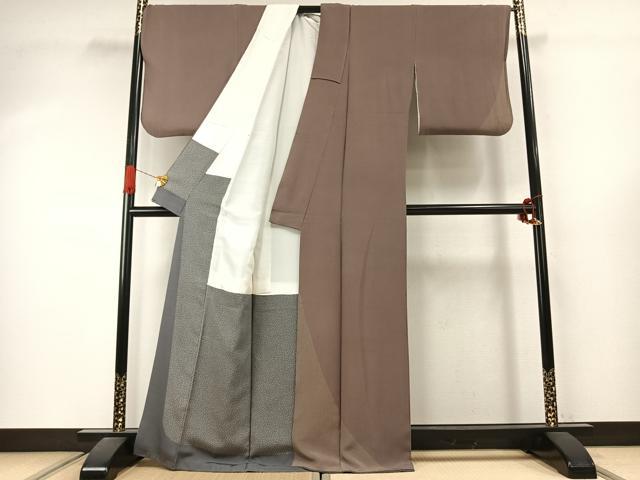 平和屋着物●訪問着　作家物　縞　正絹　逸品　未使用　AABJ4220fy