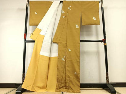 平和屋着物●上質な紬　笹竹文　正絹　逸品　AABJ4221fy