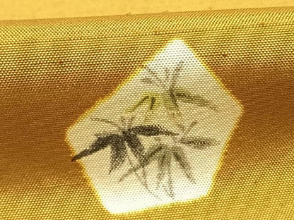 平和屋着物●上質な紬　笹竹文　正絹　逸品　AABJ4221fy