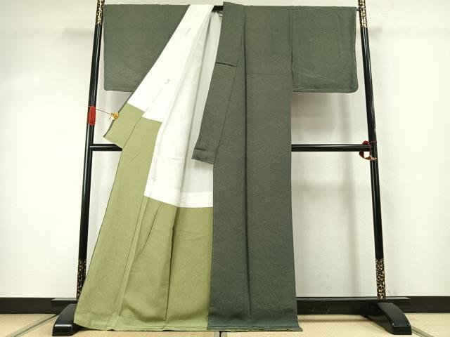 平和屋着物●江戸小紋　寄せ小紋柄　ロング丈　正絹　逸品　未使用　AABJ4223fy