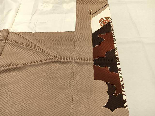 平和屋着物●豪華振袖　御所車花文　金彩　ますいわ屋扱い　正絹　逸品　AABJ4224fy