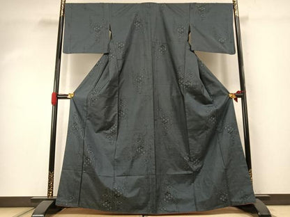 平和屋着物●本場大島紬　カタス7マルキ　草花文　正絹　逸品　AABJ4225fy
