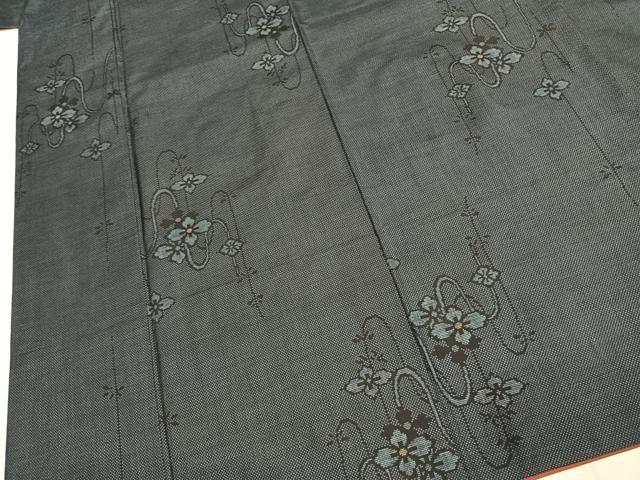平和屋着物●本場大島紬　カタス7マルキ　草花文　正絹　逸品　AABJ4225fy
