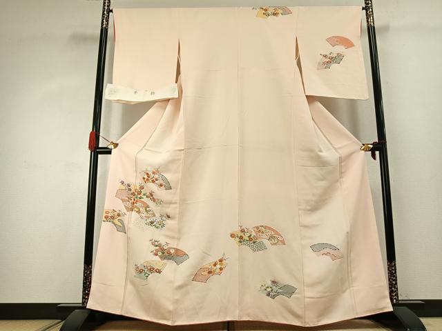 平和屋着物●創業460年・千總　訪問着　地紙花文　金彩　反端付き　正絹　逸品　AABJ4228fy