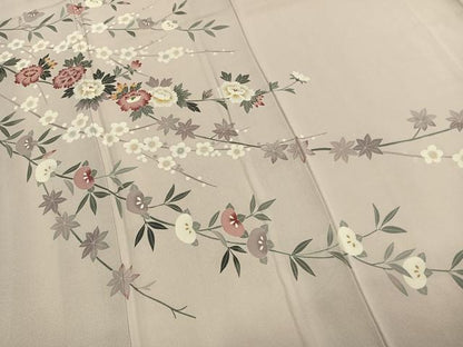 平和屋着物●本加賀友禅作家　金丸充夫　訪問着　枝花文　正絹　逸品　AABJ4230fy