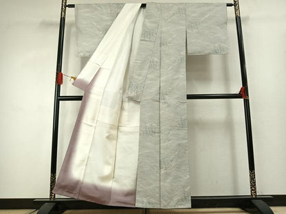 平和屋着物▼本場大島紬　白大島　カタス9マルキ　風景文　正絹　逸品　未使用　AABJ4231fy