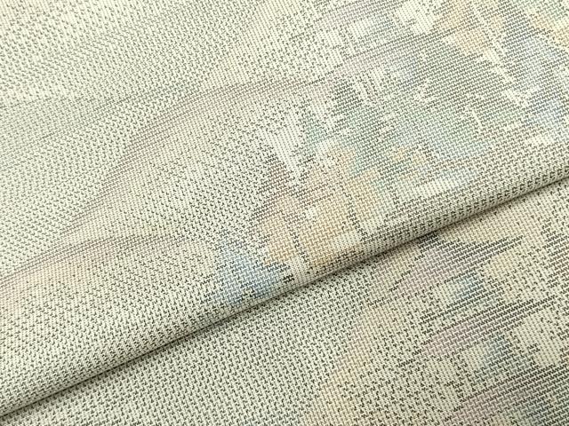 平和屋着物▼本場大島紬　白大島　カタス9マルキ　風景文　正絹　逸品　未使用　AABJ4231fy