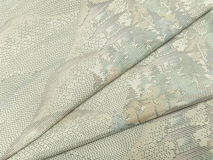 平和屋着物▼本場大島紬　白大島　カタス9マルキ　風景文　正絹　逸品　未使用　AABJ4231fy