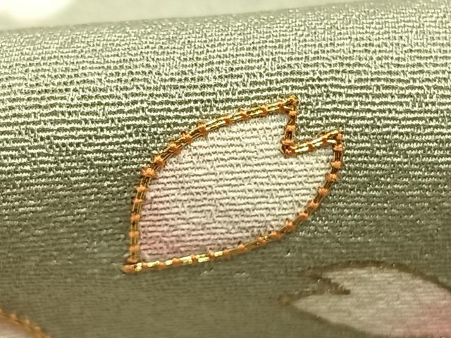 平和屋着物●訪問着　駒刺繍　舞桜文　金彩　正絹　逸品　AABJ4232fy