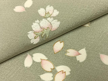 平和屋着物●訪問着　駒刺繍　舞桜文　金彩　正絹　逸品　AABJ4232fy