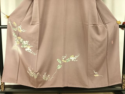 平和屋着物●訪問着　友禅　作家物　草花文　暈し染め　正絹　逸品　未使用　AABJ4235fy