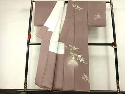 平和屋着物●訪問着　友禅　作家物　草花文　暈し染め　正絹　逸品　未使用　AABJ4235fy