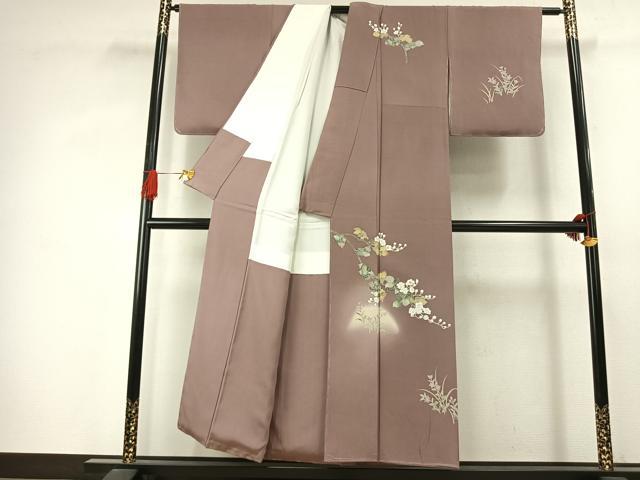 平和屋着物●訪問着　友禅　作家物　草花文　暈し染め　正絹　逸品　未使用　AABJ4235fy