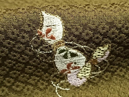 平和屋着物●上質な小紋　総刺繍　瓢箪　金銀糸　正絹　逸品　AABJ4238fy