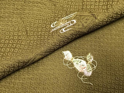 平和屋着物●上質な小紋　総刺繍　瓢箪　金銀糸　正絹　逸品　AABJ4238fy