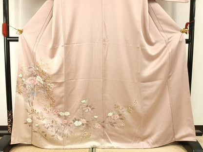 平和屋着物●訪問着　枝花文　暈し染め　金彩　正絹　逸品　AABJ4239fy