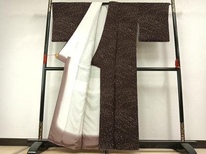 平和屋着物●上質な小紋　散らし文様　正絹　逸品　未使用　AABJ4240fy