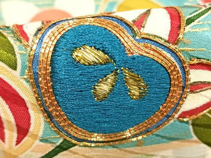 平和屋着物●豪華振袖　駒刺繍　花鳥文　暈し染め　金糸　金彩　正絹　逸品　AABJ4241fy