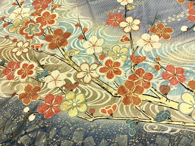 平和屋着物●豪華振袖　絞り　枝梅文　暈し染め　金銀彩　正絹　逸品　AABJ4248fy