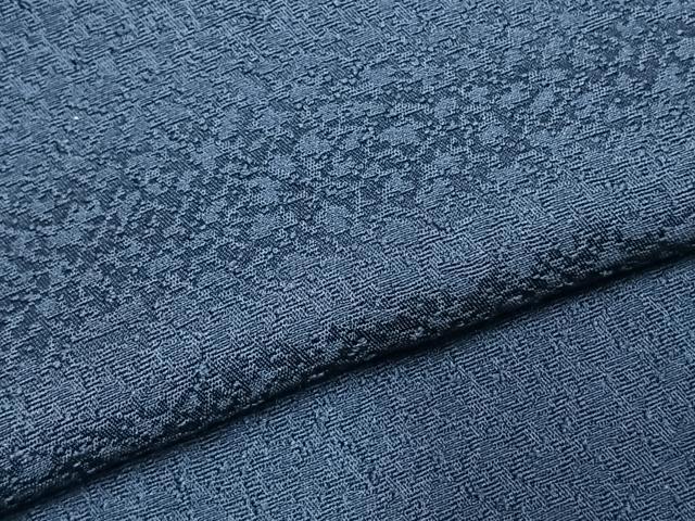 平和屋着物●上質な色無地　霞地紋　紺色　正絹　逸品　AABJ4249fy