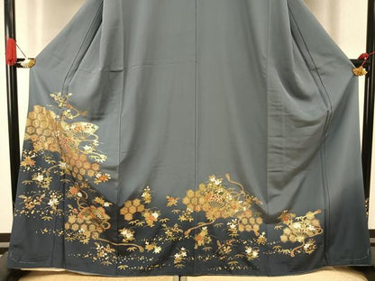 平和屋着物●豪華色留袖　扇面花文　暈し染め　金彩　正絹　逸品　AABJ4251fy