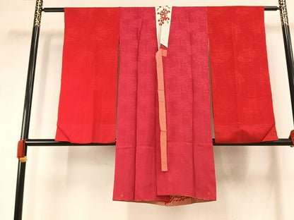 平和屋着物●アンティーク　大正ロマン　振袖用長襦袢　袷　正絹　逸品　AABJ4254fy