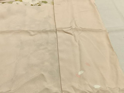 平和屋着物●訪問着　駒刺繍　草花文　暈し染め　金彩　仮絵羽　正絹　逸品　未使用　AABJ4255fy