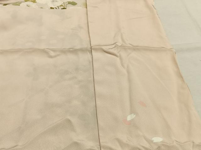平和屋着物●訪問着　駒刺繍　草花文　暈し染め　金彩　仮絵羽　正絹　逸品　未使用　AABJ4255fy