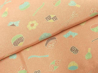 平和屋着物●長襦袢　無双仕立て　茶道具　半衿刺繍　正絹　逸品　未使用　AABJ4258fy