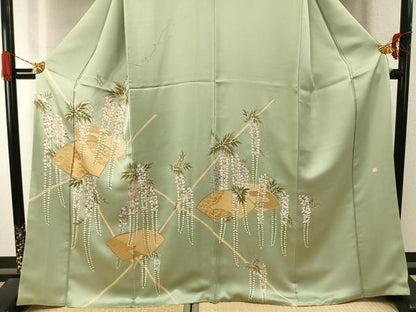 平和屋着物●訪問着　作家物　地紙花文　金彩　正絹　逸品　AABJ4260fy