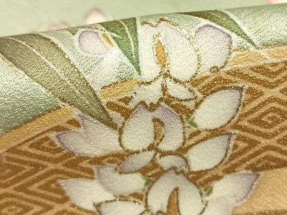 平和屋着物●訪問着　作家物　地紙花文　金彩　正絹　逸品　AABJ4260fy