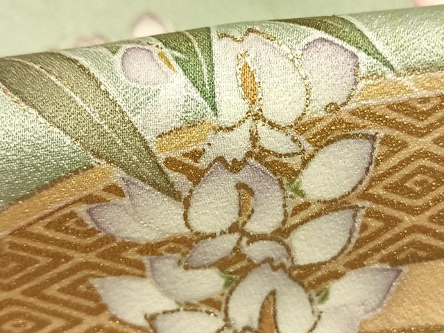 平和屋着物●訪問着　作家物　地紙花文　金彩　正絹　逸品　AABJ4260fy