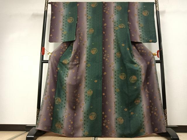 平和屋着物●上質な小紋　草花文　暈し染め　正絹　逸品　AABJ4261fy