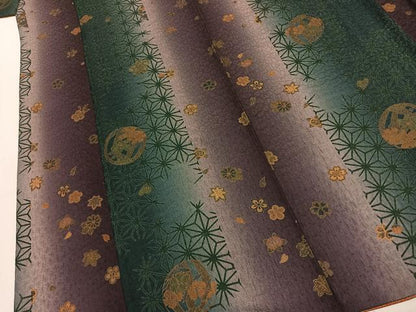 平和屋着物●上質な小紋　草花文　暈し染め　正絹　逸品　AABJ4261fy