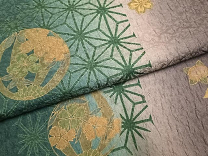 平和屋着物●上質な小紋　草花文　暈し染め　正絹　逸品　AABJ4261fy