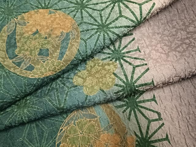平和屋着物●上質な小紋　草花文　暈し染め　正絹　逸品　AABJ4261fy