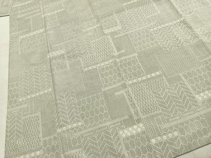 平和屋着物●上質な紬　絞り　色紙重ね文　正絹　逸品　AABJ4268fy