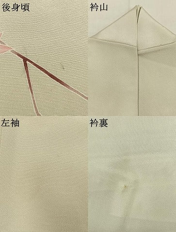 平和屋着物●訪問着　友禅　作家物　花鳥文　正絹　逸品　AABJ4269fy