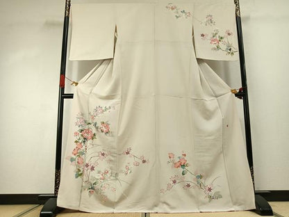 平和屋着物●訪問着　友禅　作家物　花鳥文　正絹　逸品　AABJ4269fy