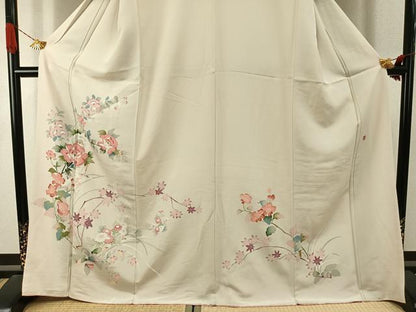 平和屋着物●訪問着　友禅　作家物　花鳥文　正絹　逸品　AABJ4269fy